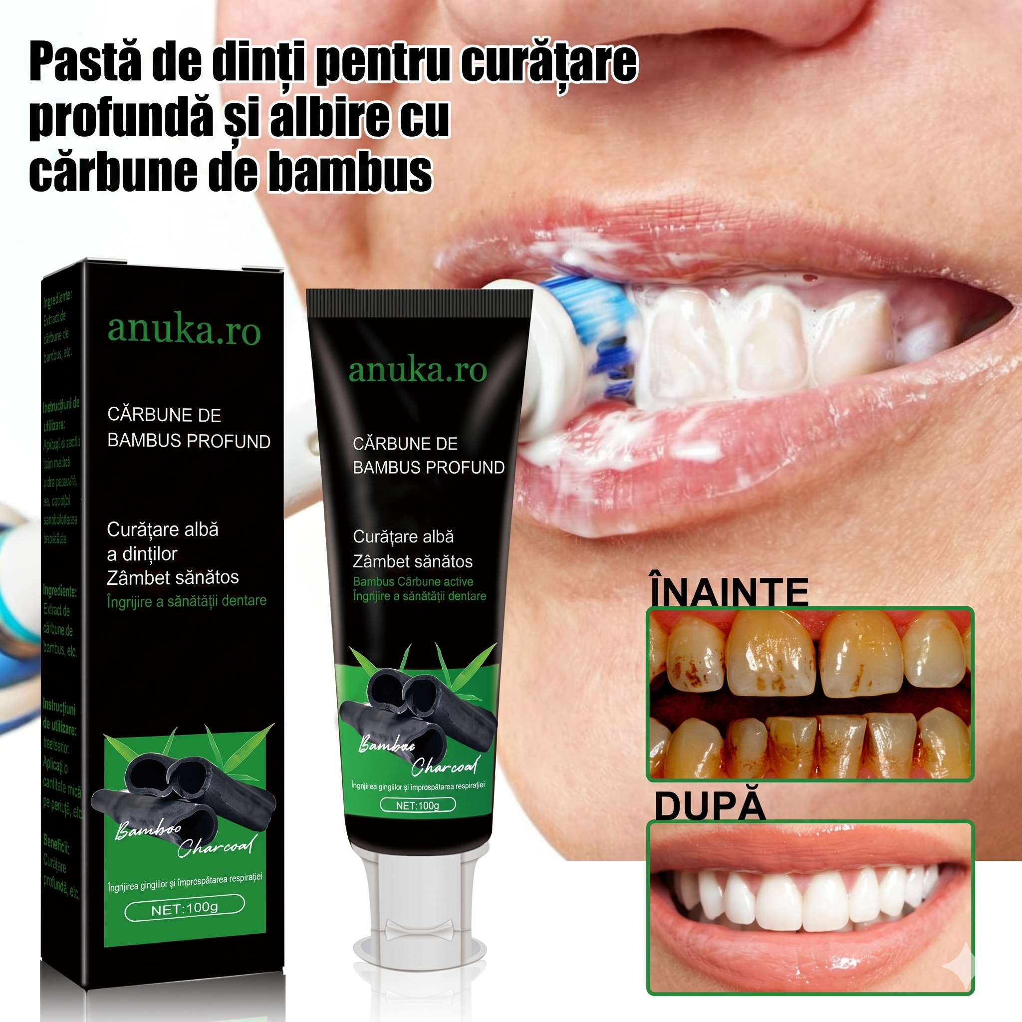 Tooth whitening toothpaste + free toothbrush