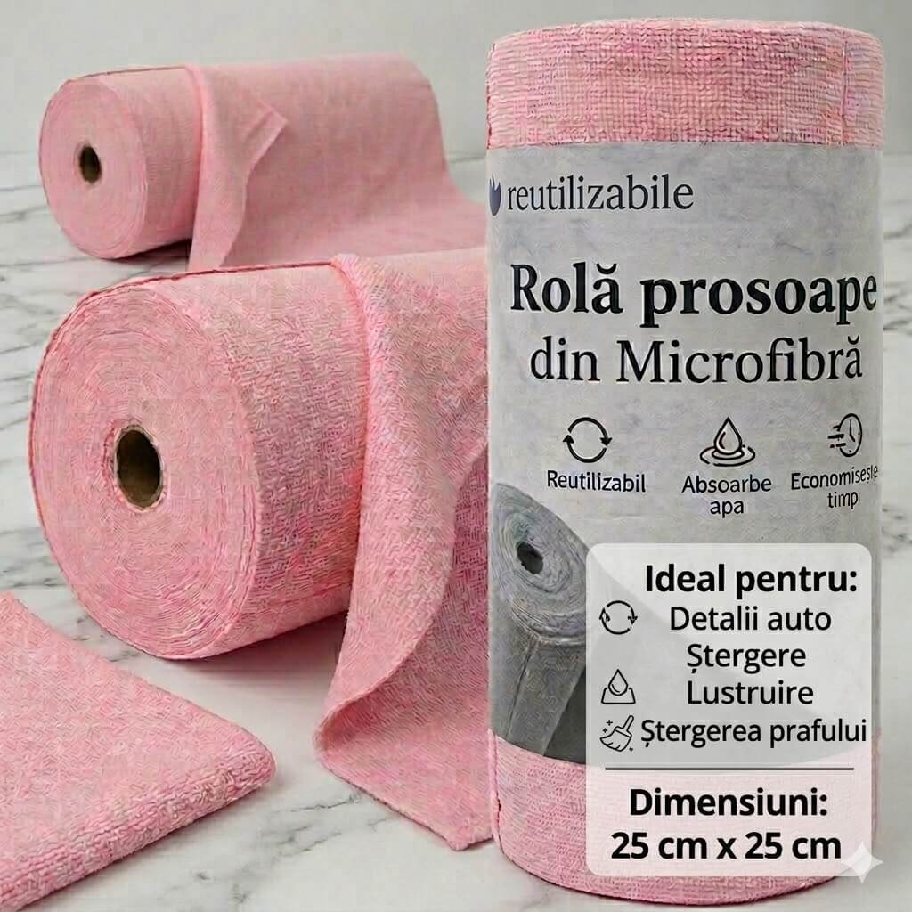 Rola lavete microfibra - reutilizabile - premium