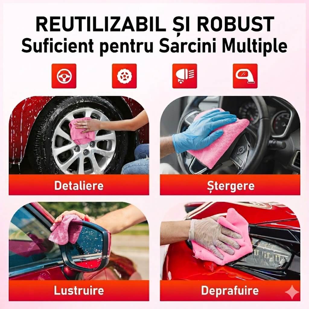 Rola lavete microfibra - reutilizabile - premium