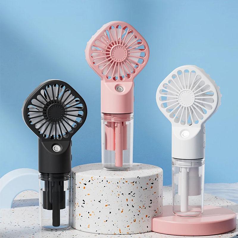 Portable mini-fan with humidifier